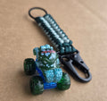 6-Inch Handmade Green Octon8er Paracord Keychain