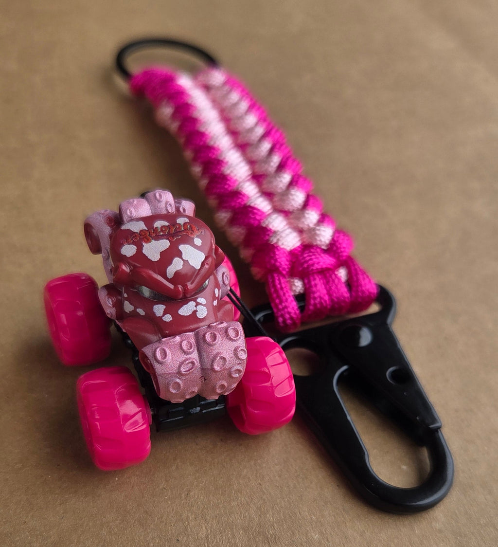 6-Inch Handmade Pink Octon8er Paracord Keychain