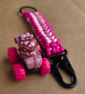 6-Inch Handmade Pink Octon8er Paracord Keychain