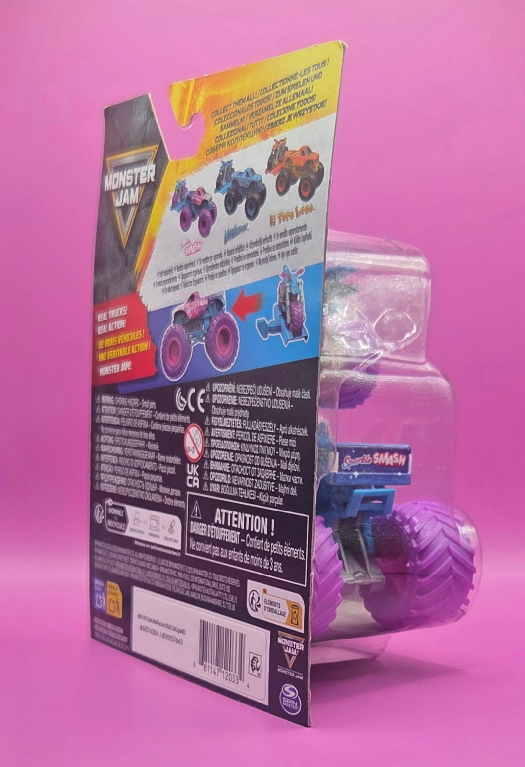 Monster Jam 1:64 Scale 2-Pack Sparkle Smash Monster Truck & Dirt Bike