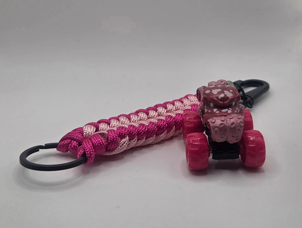 Monster Jam Pink Octon8er 6-Inch Handmade Paracord Keychain