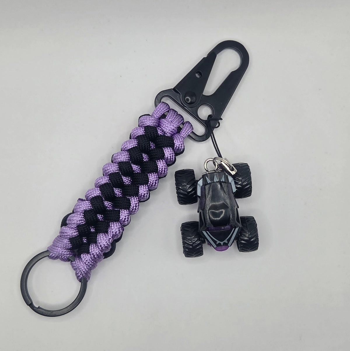 Monster Jam Black Panther 6-Inch Handmade Paracord Keychain