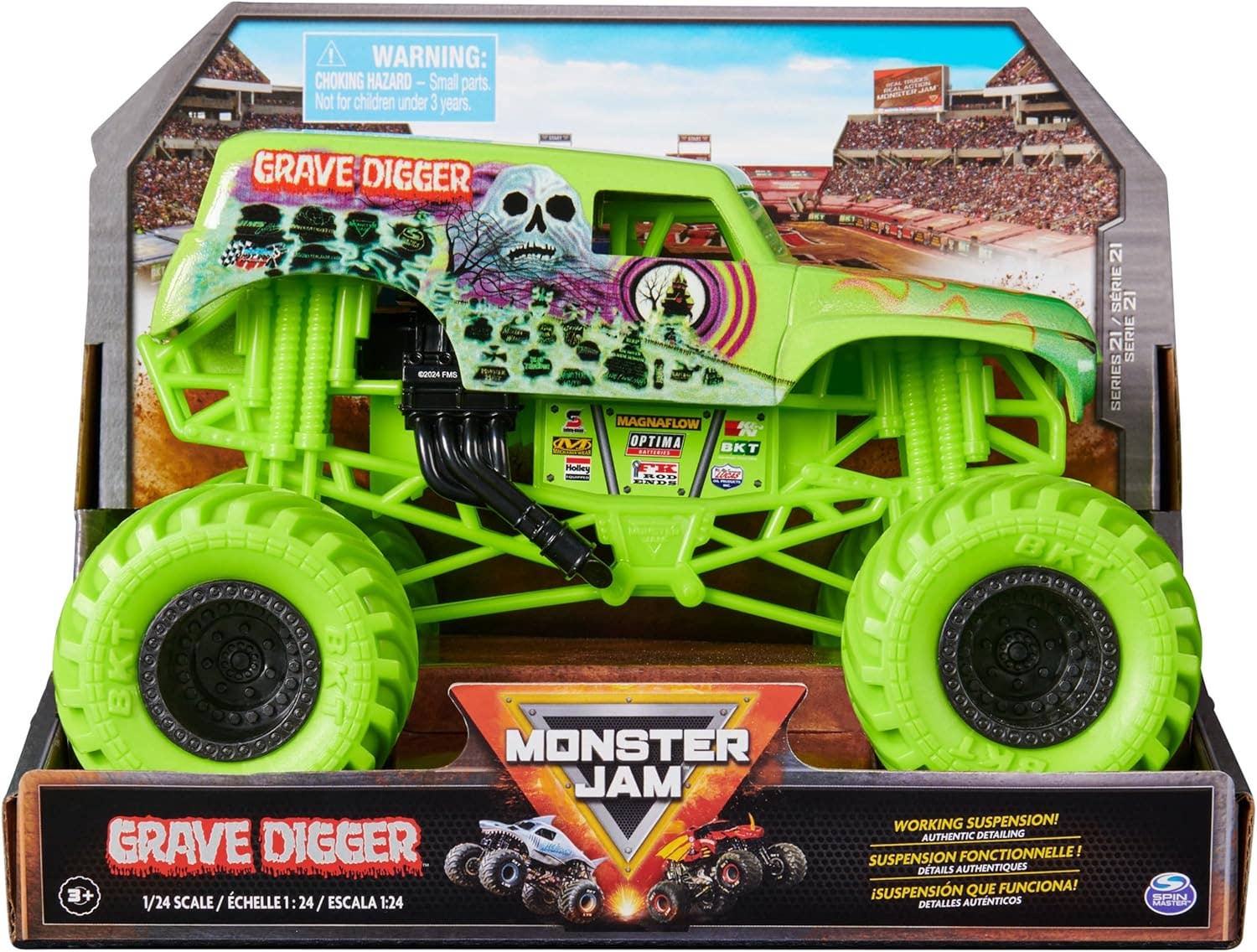 Monster Jam, Grave Digger Die-Cast Vehicle, 1:24 Scale