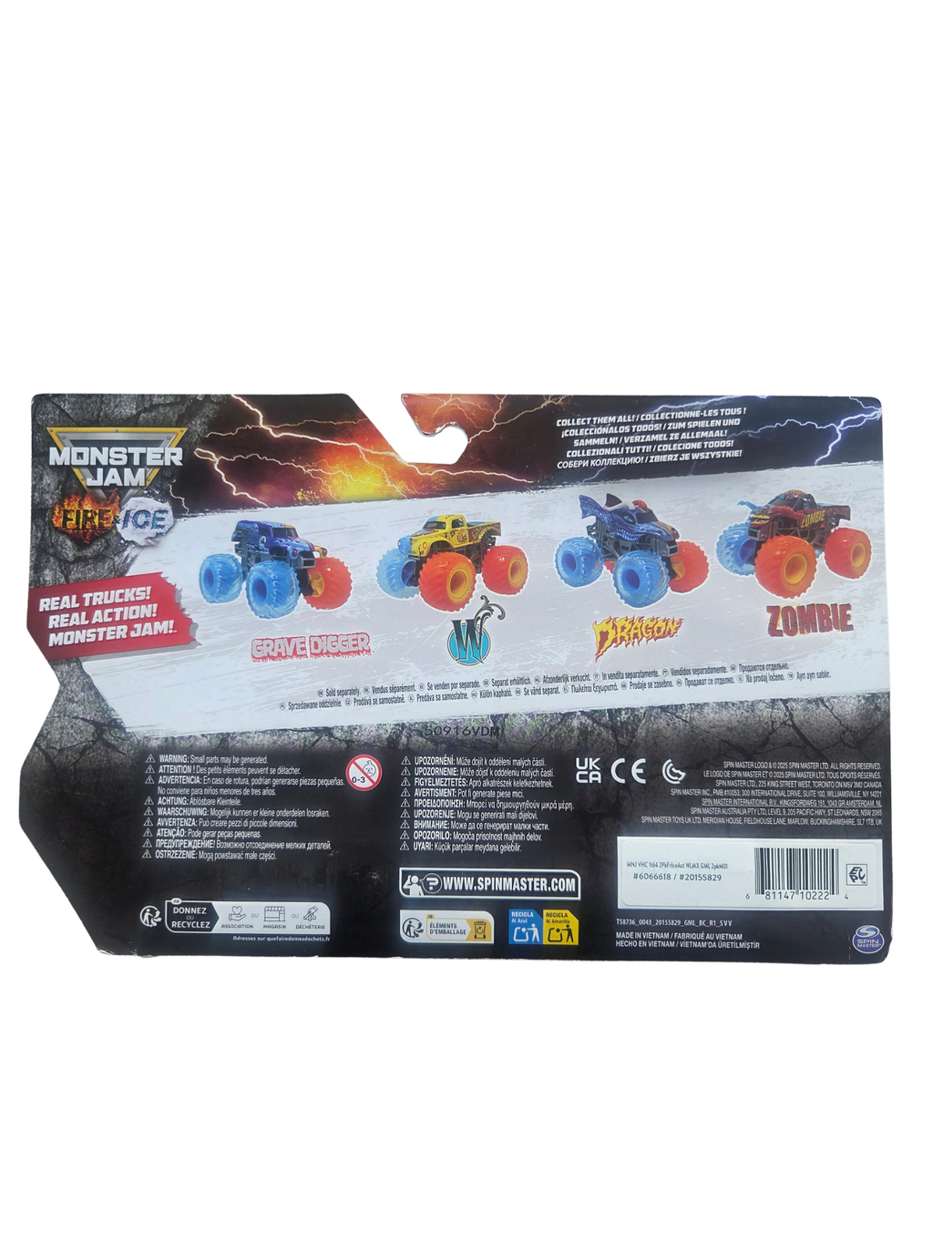 Monster Jam 1:64 2-Pack Fire & Ice Dragon Vs. Zombie