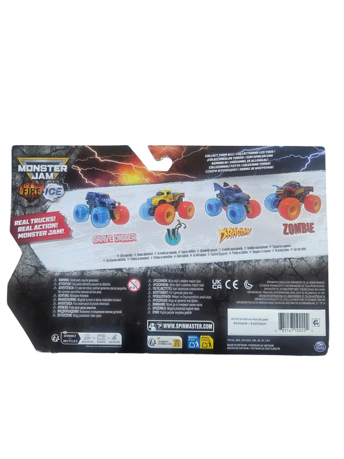 Monster Jam 1:64 2-Pack Fire & Ice Dragon Vs. Zombie