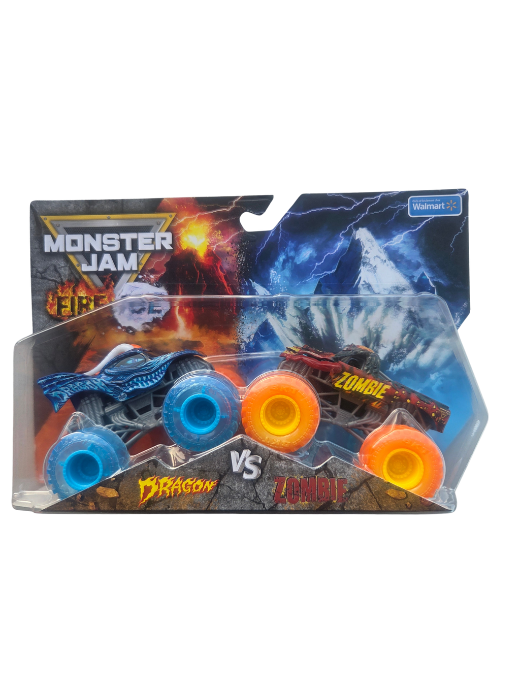 Monster Jam 1:64 2-Pack Fire & Ice Dragon Vs. Zombie