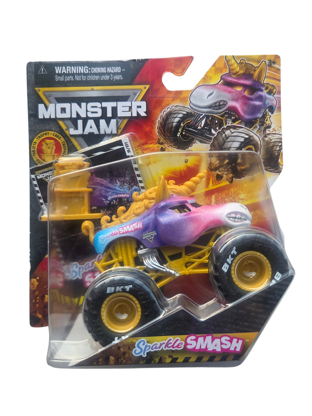 Monster Jam 1:64 Gold Trophy Card Sparkle Smash