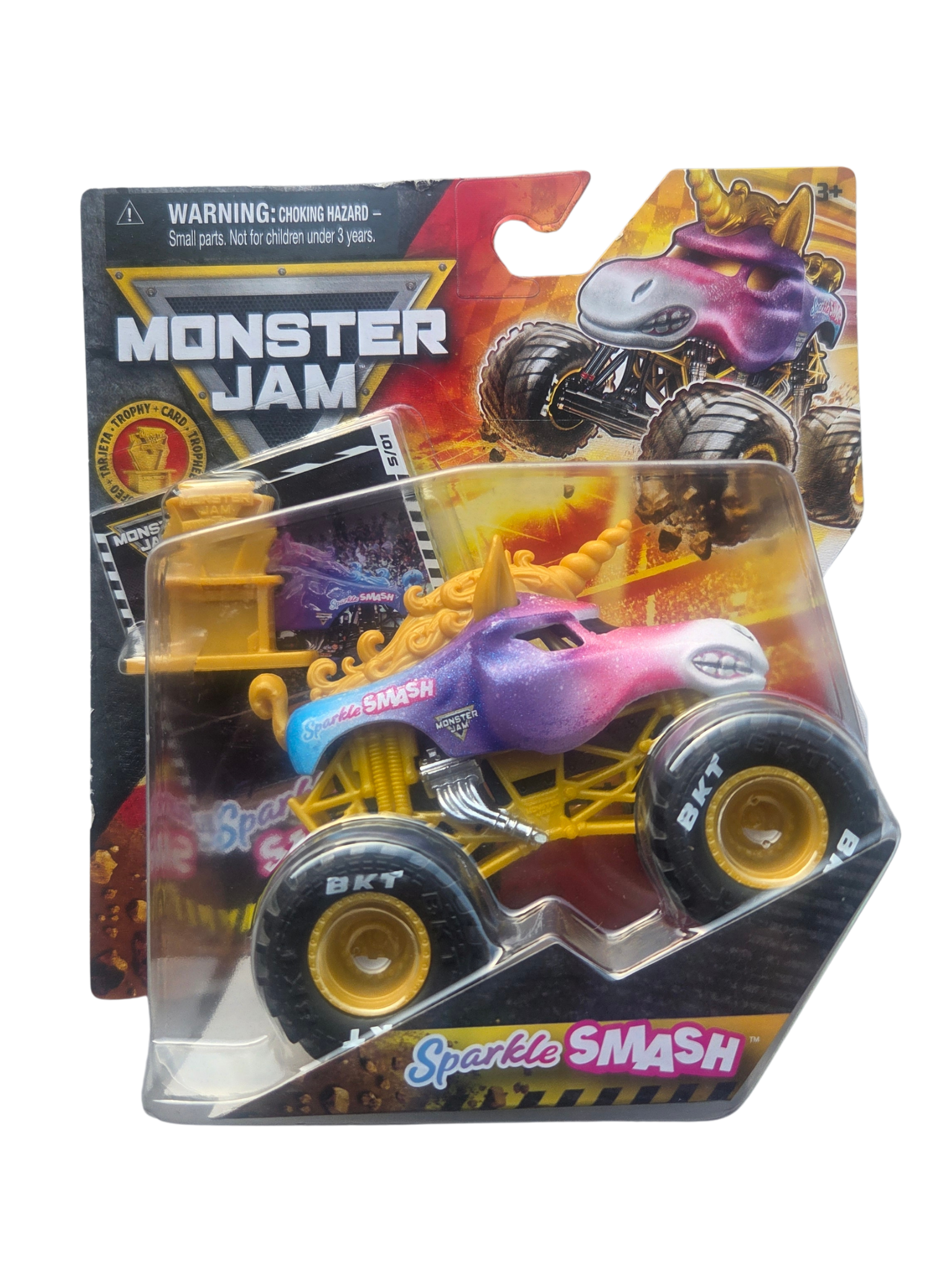 Monster Jam 1:64 Gold Trophy Card Sparkle Smash