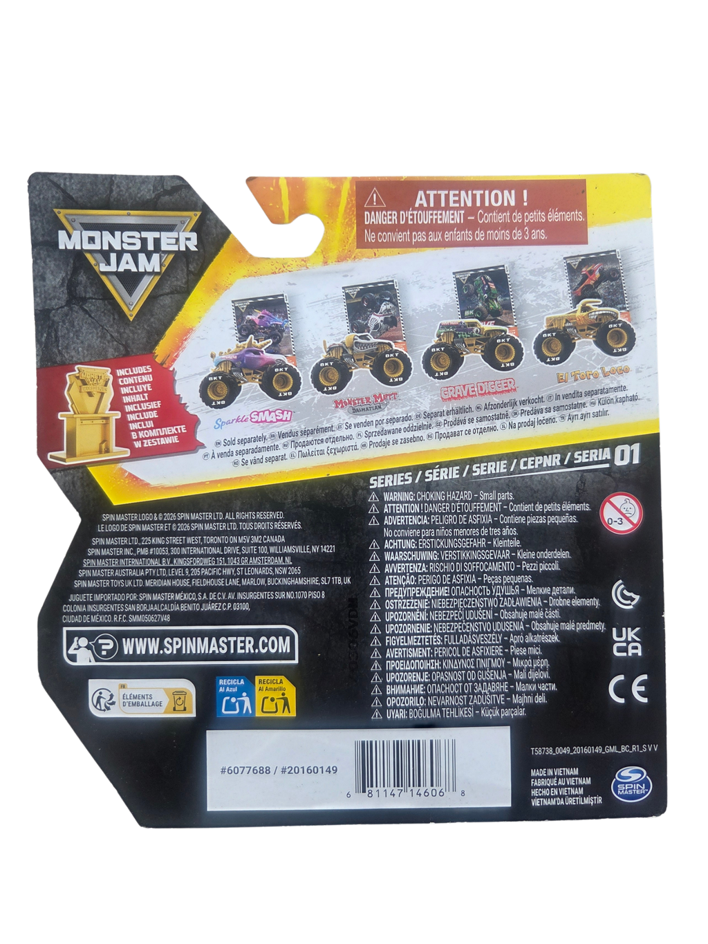 Monster Jam 1:64 Gold Trophy Card El Toro Loco