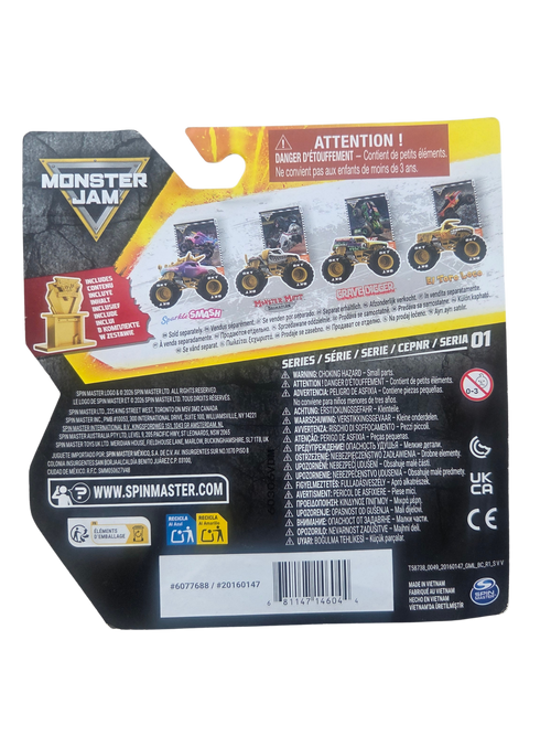 Monster Jam 1:64 Gold Trophy Card Monster Mutt Dalmatian