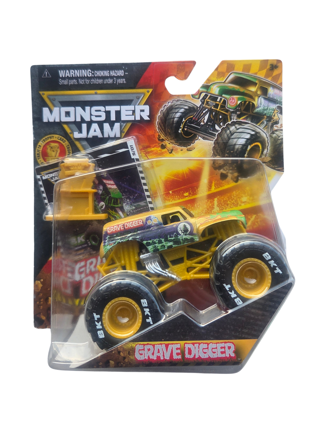 Monster Jam 1:64 Gold Trophy Card Grave Digger