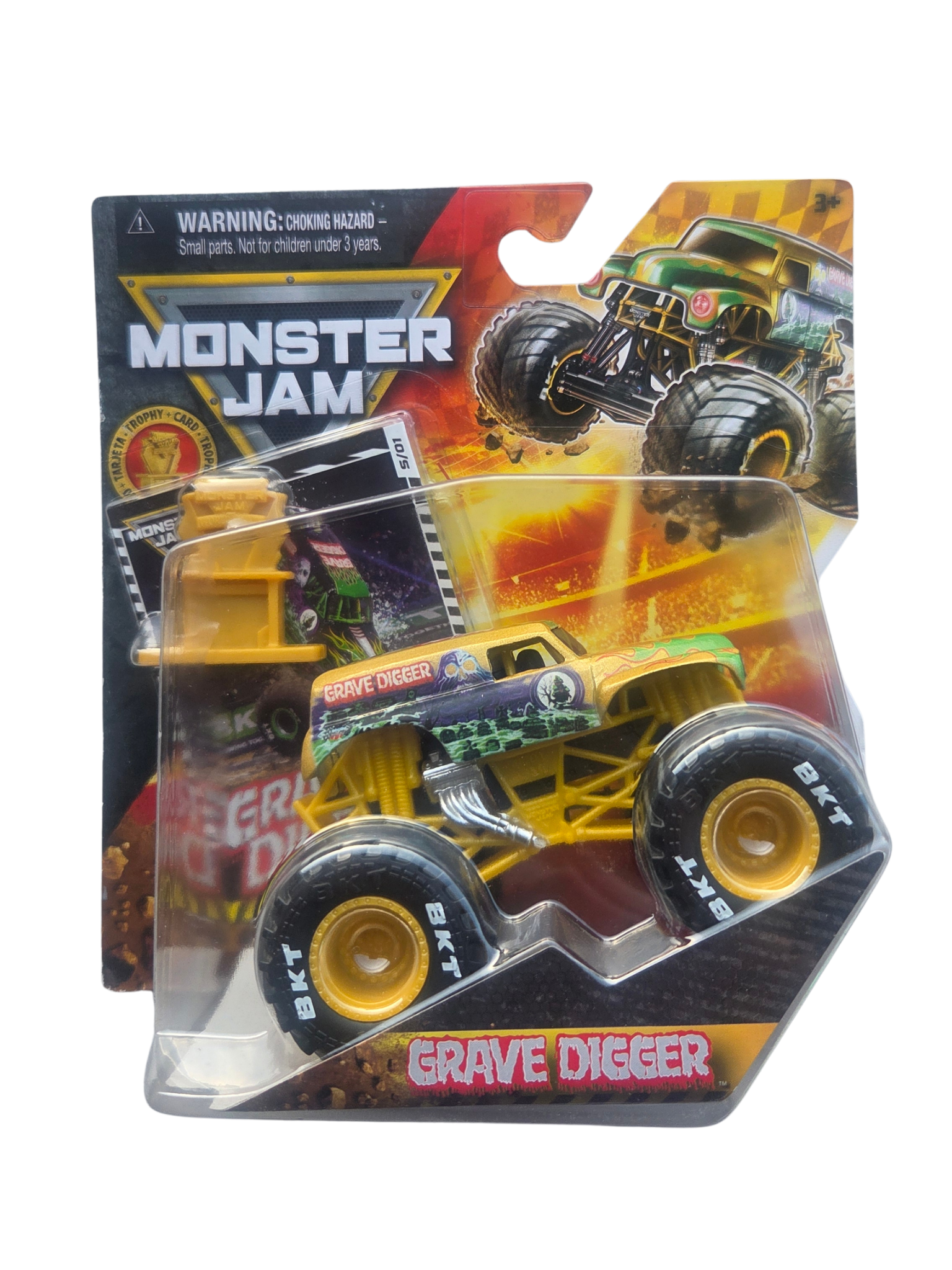Monster Jam 1:64 Gold Trophy Card Grave Digger