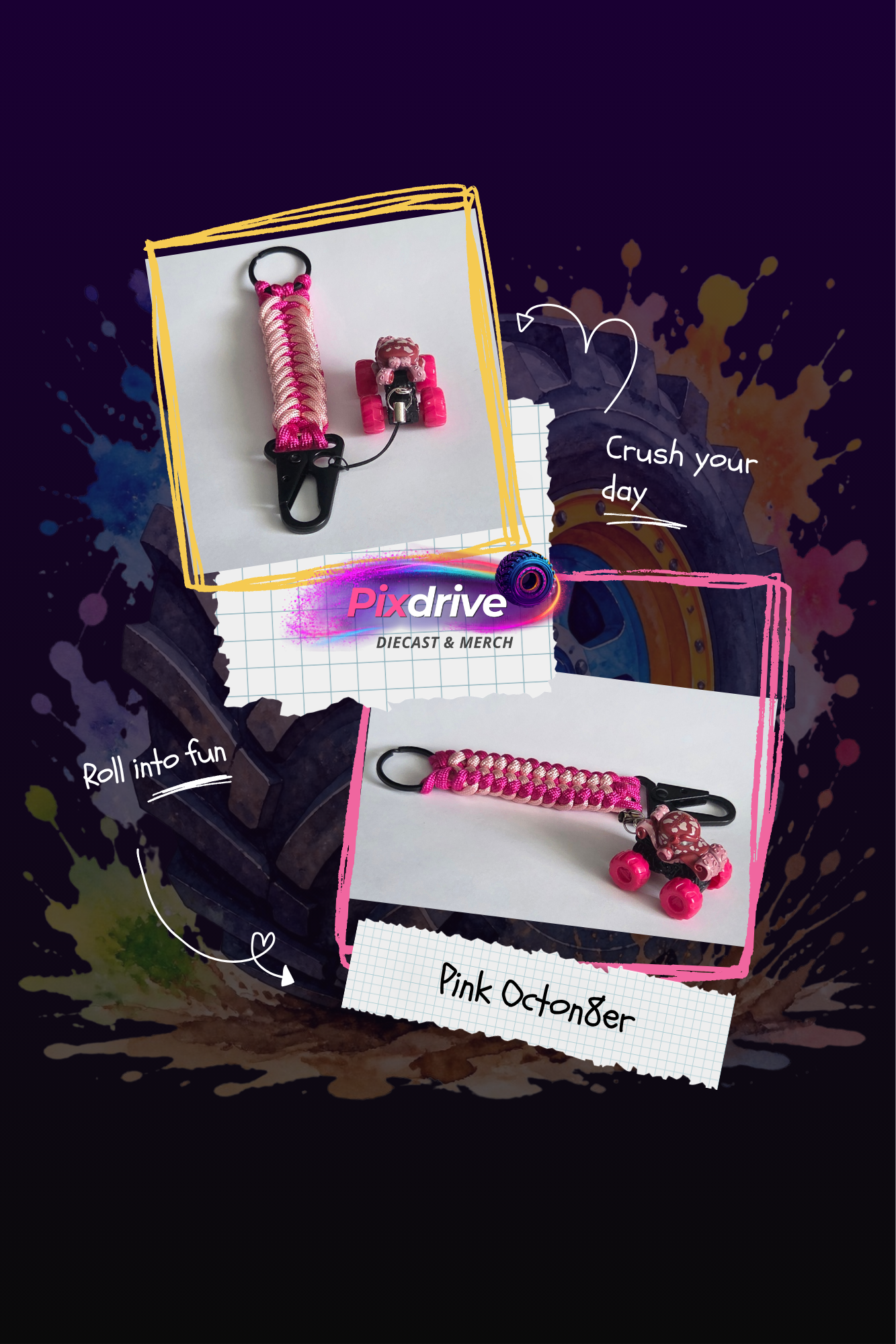 Pink Octon8er Keychain