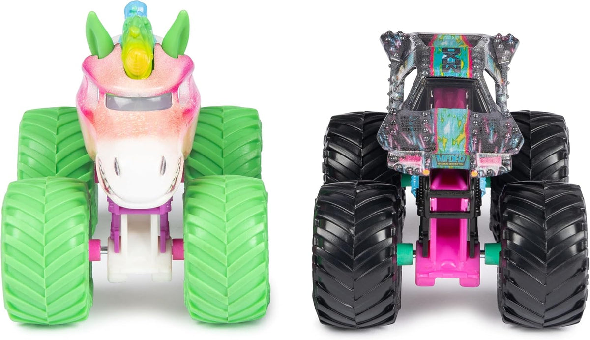 Monster Jam Nitro Neon, Sparkle Smash Vs. Max-D Die-Cast Vehicle, 1:64 Scale