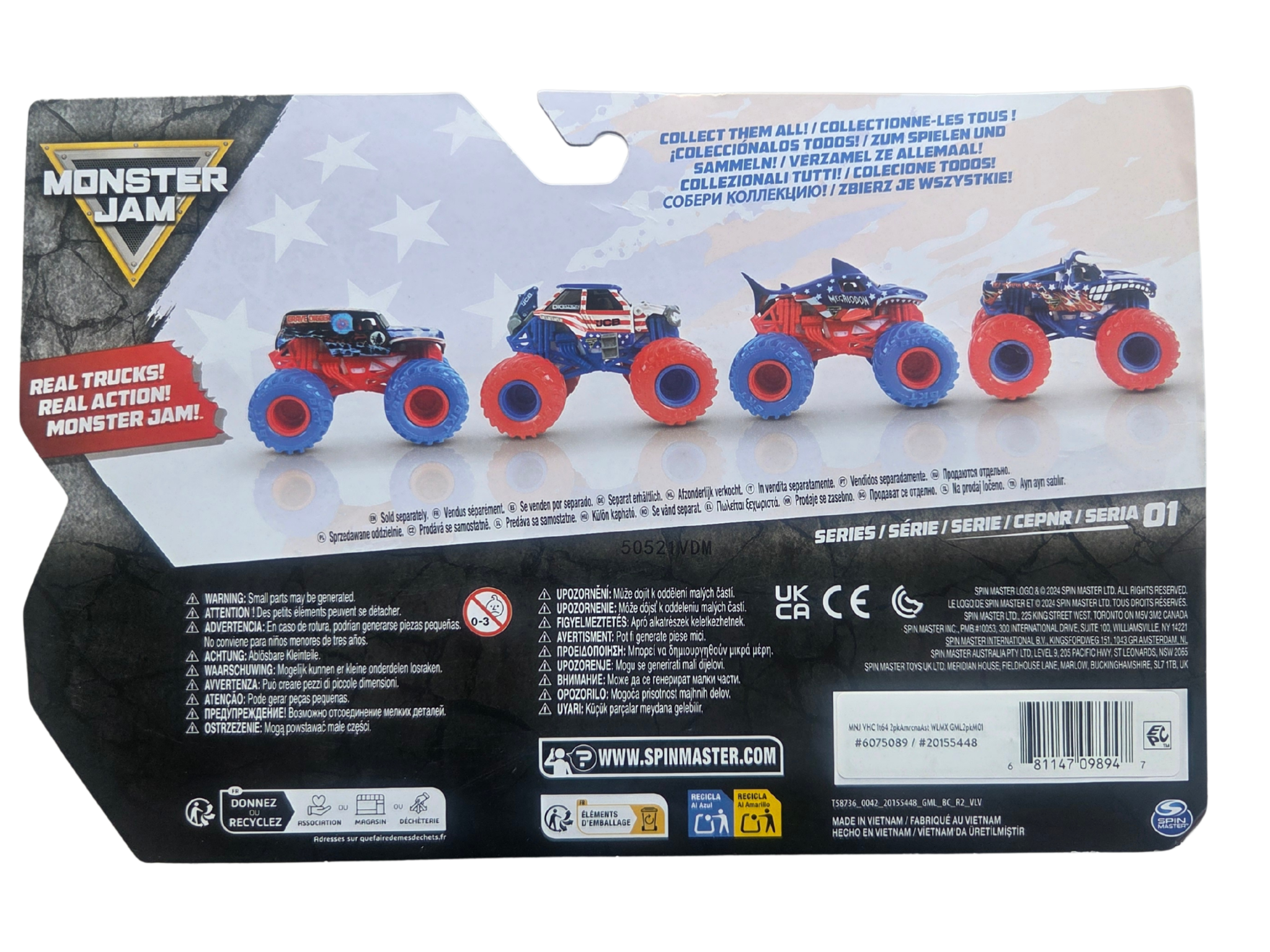 Monster Jam 1:64 2-Pack Series 01 Stars & Stripes Grave Digger Vs. JCB Digatron