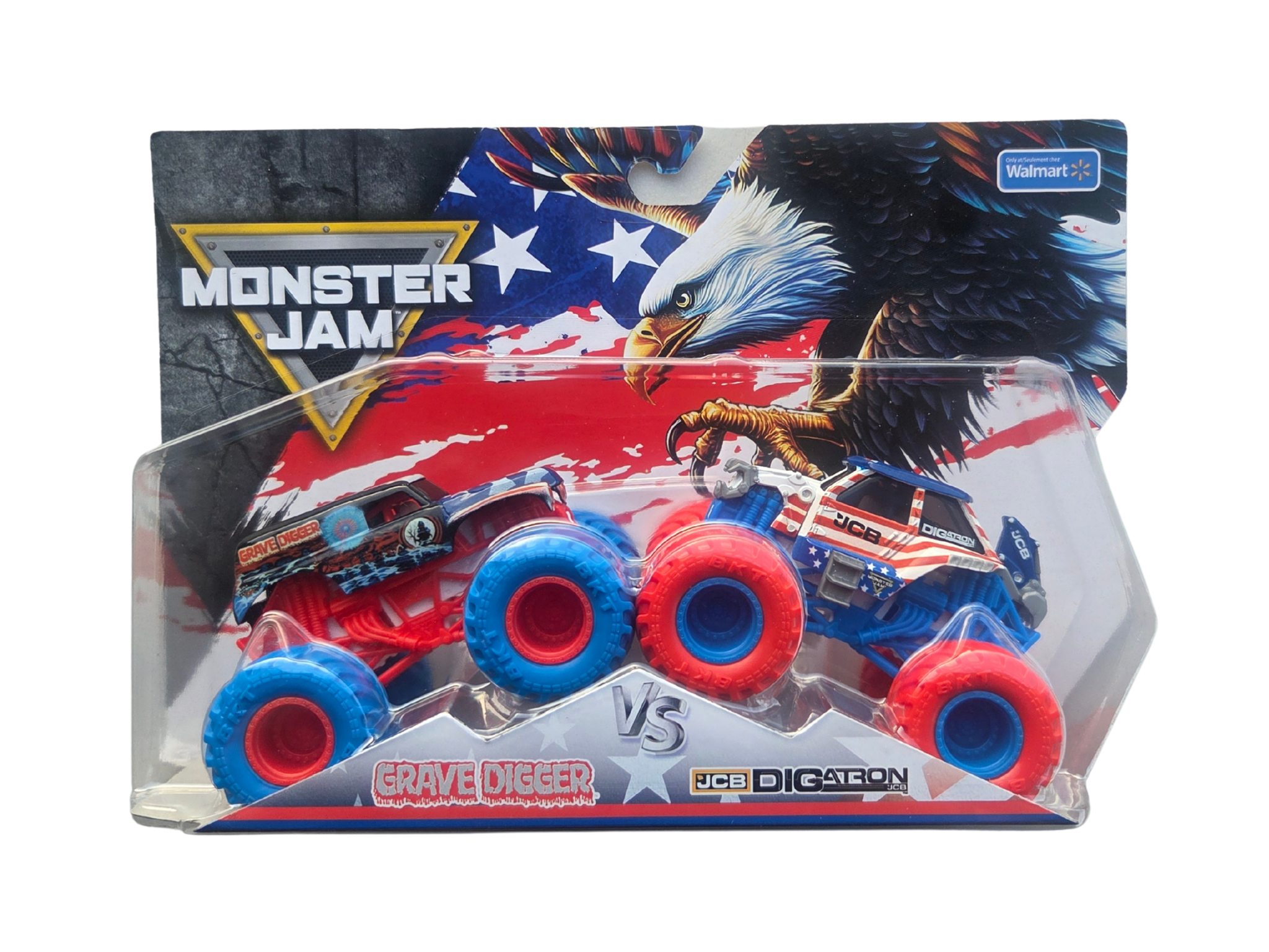 Monster Jam 1:64 2-Pack Series 01 Stars & Stripes Grave Digger Vs. JCB Digatron