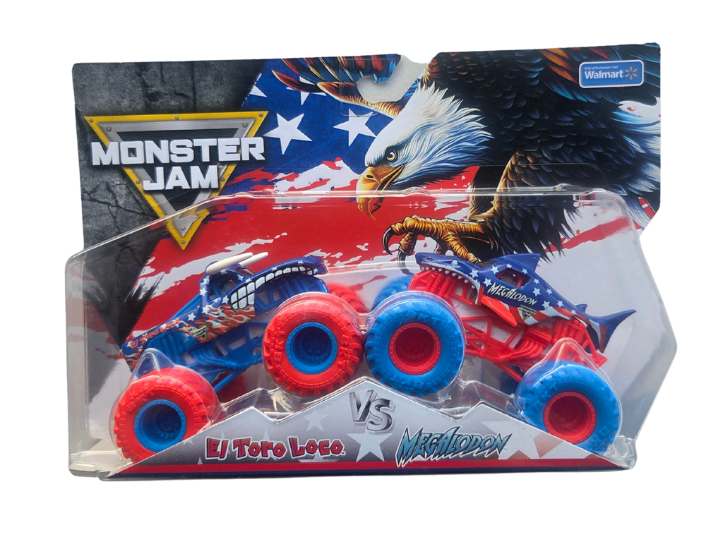 Monster Jam 1:64 2-Pack Series 01 Stars & Stripes El Toro Loco Vs. Megalodon