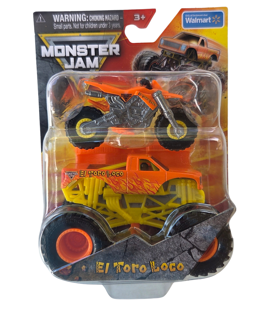 Monster Jam 2-Pack 1:64 Series 2 Freestyle Mania El Toro Loco Monster Truck & Dirt Bike