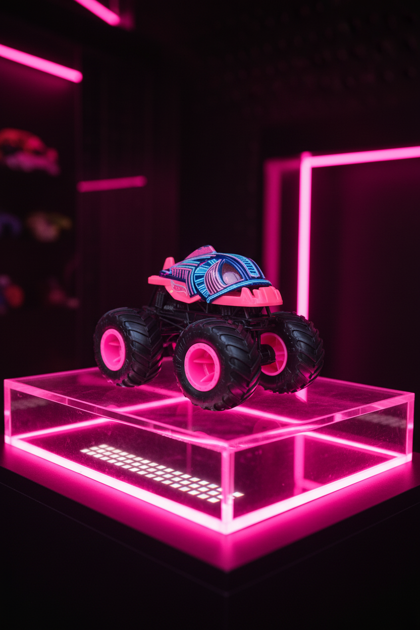 Pink Monster Truck Acrylic Display